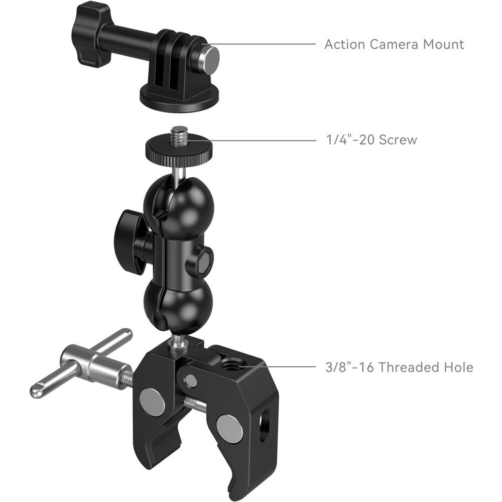 SmallRig Crab-Shaped Clamp Kit with Ballhead Magic Arm 1138B