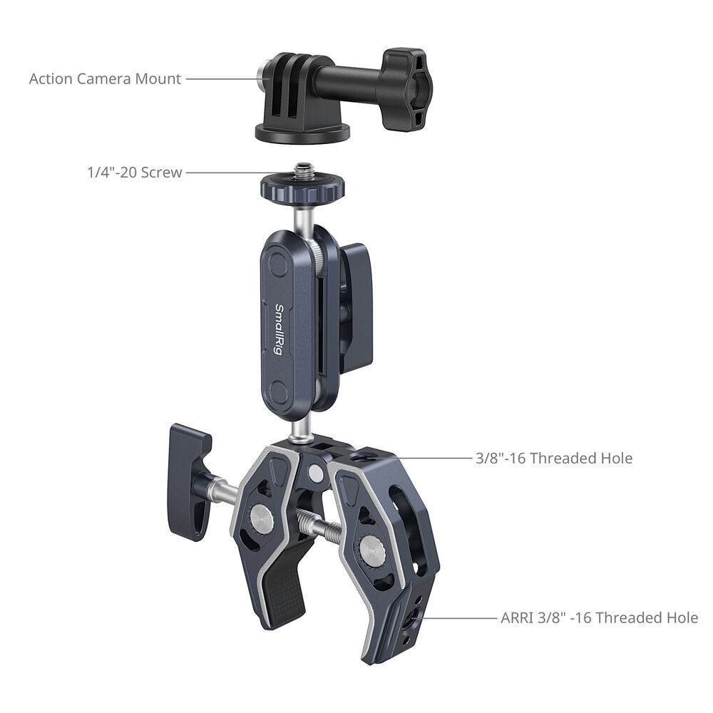 SmallRig Crab-Shaped Clamp with Ballhead Magic Arm 5529