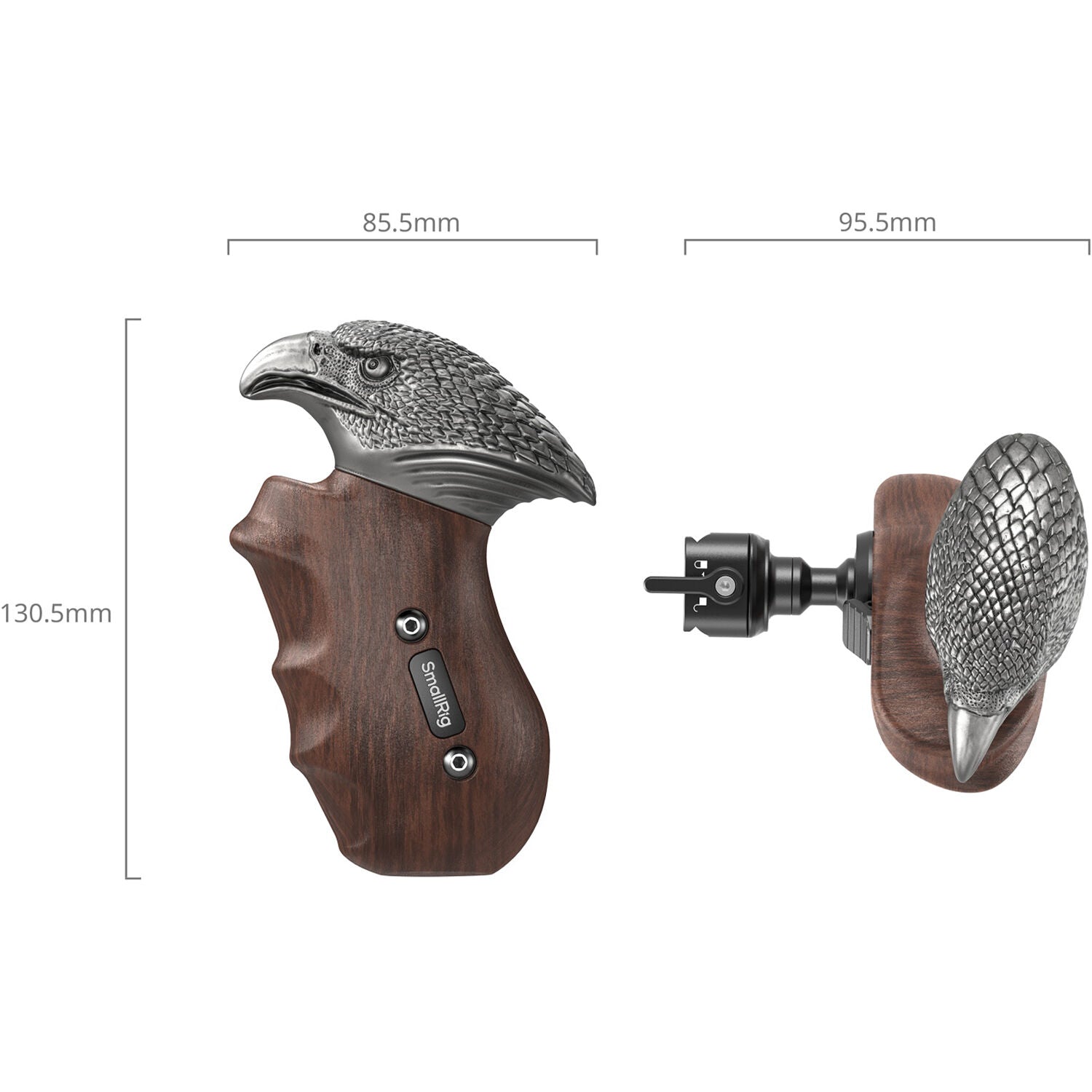SmallRig Rotating Left-Side Wooden Handle with NATO Clamp 4817
