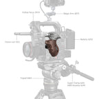 SmallRig Rotating Left-Side Wooden Handle with NATO Clamp 4817