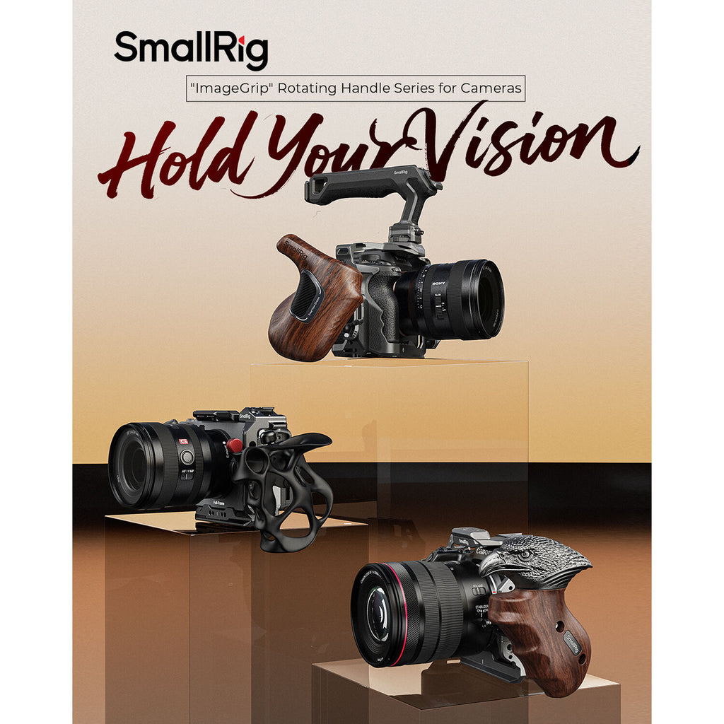 SmallRig Rotating Left-Side Wooden Handle with NATO Clamp 4817