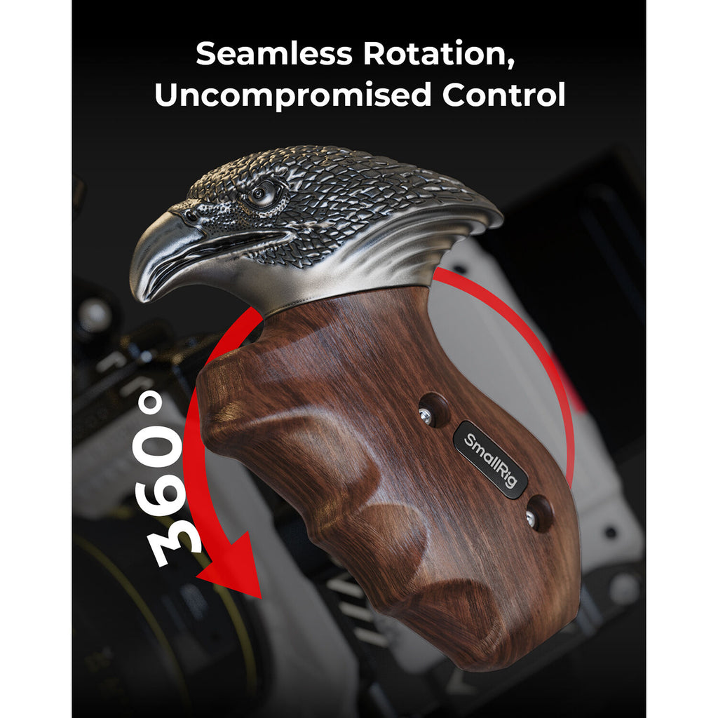 SmallRig Rotating Left-Side Wooden Handle with NATO Clamp 4817