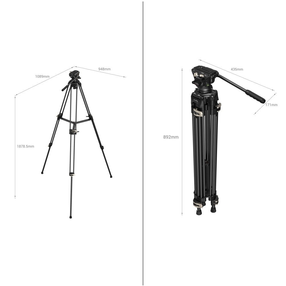 Open Box SmallRig Heavy-Duty Fluid Head Tripod AD-01 3751B