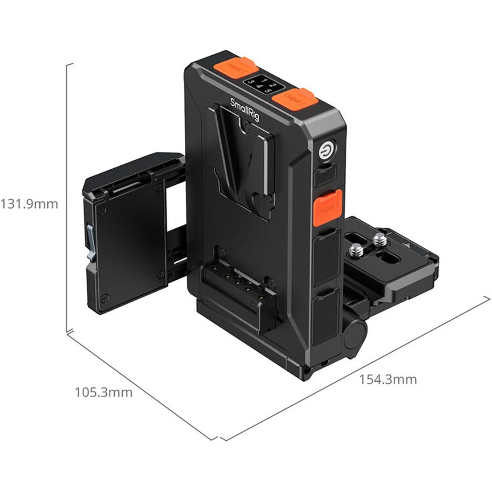 SmallRig Intelligent Power Management V-Mount Battery Adapter Plate Compatible with Arca-Swiss Quick Release Plate 5899