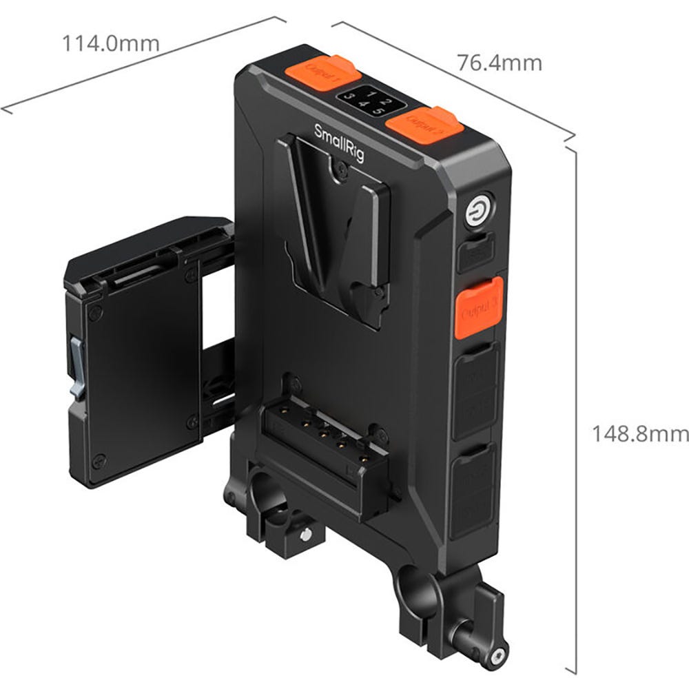 SmallRig Intelligent Power Management V-Mount Battery Adapter Plate with 15mm Dual