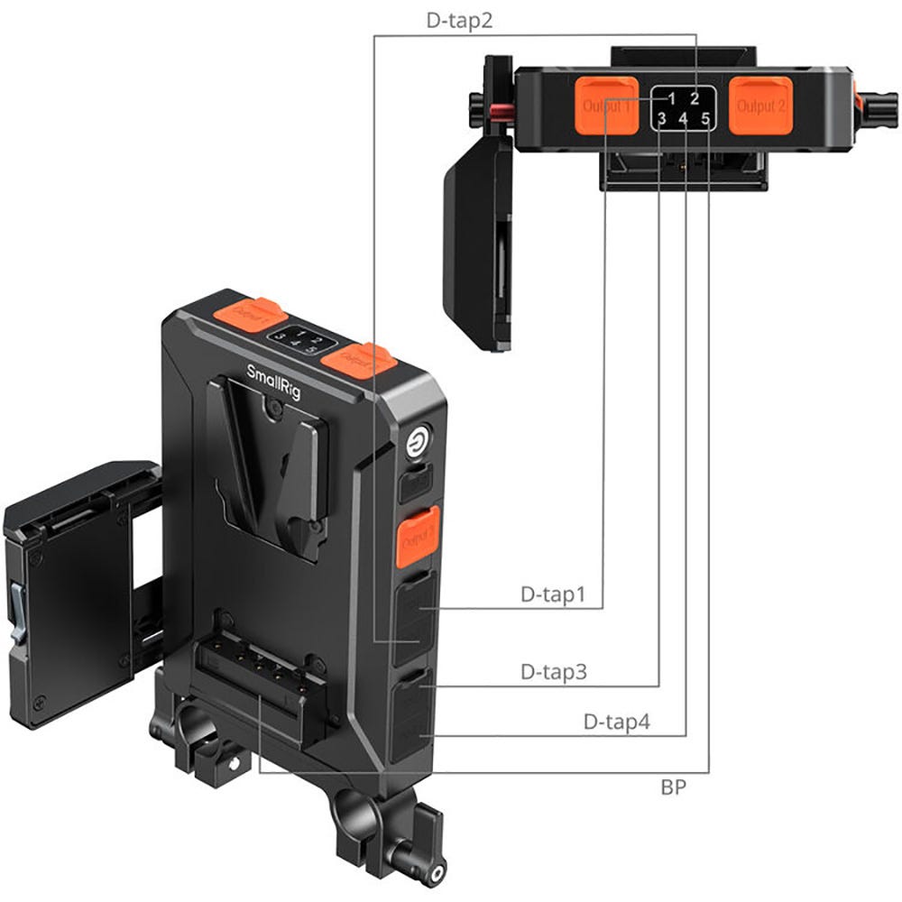 SmallRig Intelligent Power Management V-Mount Battery Adapter Plate with 15mm Dual