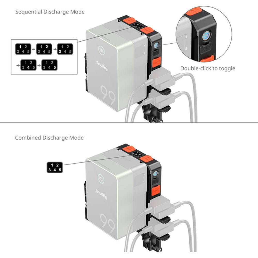 SmallRig Intelligent Power Management V-Mount Battery Adapter Plate with 15mm Dual