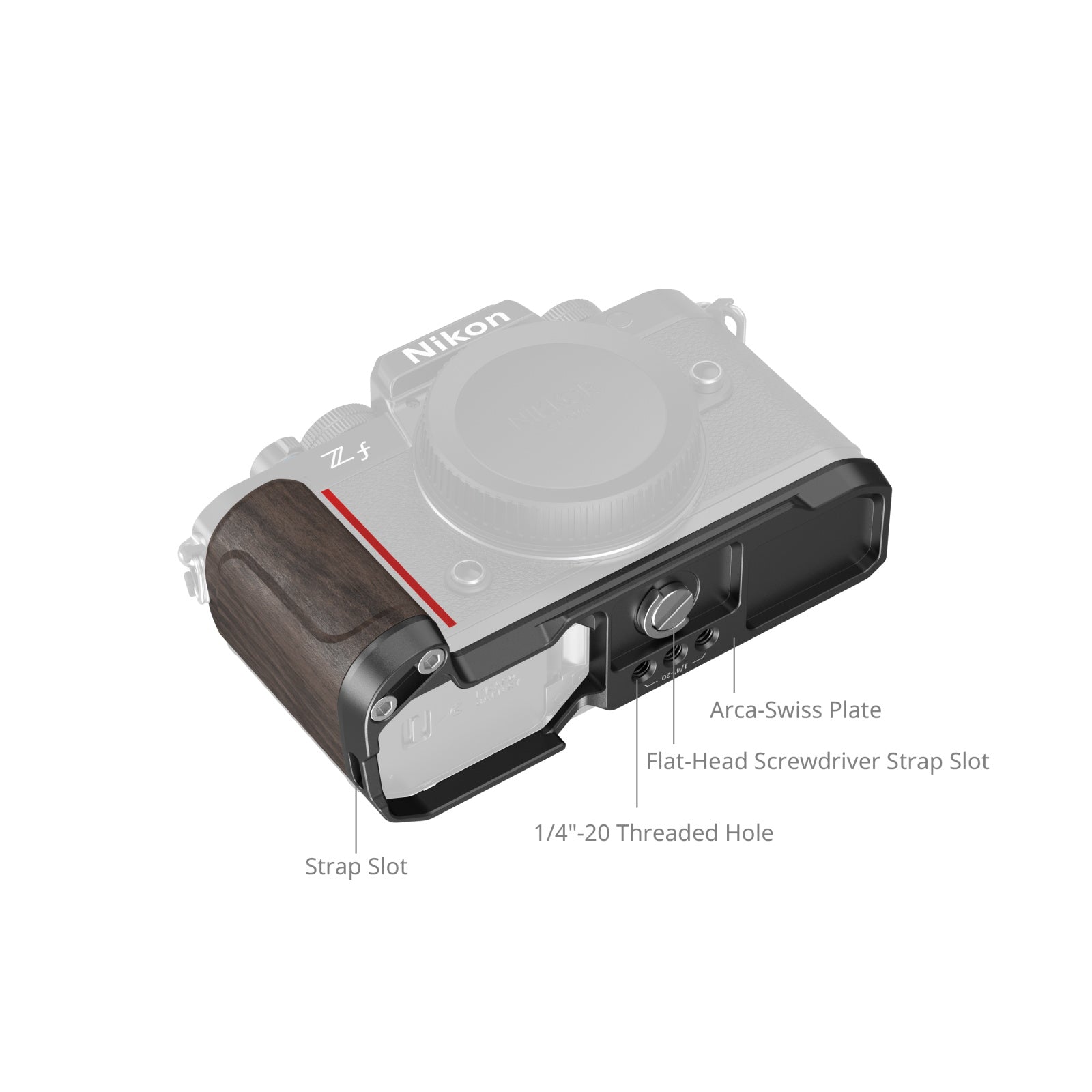 SmallRig L-Shape Mount Plate with Wooden Handle for Nikon Z f 4801