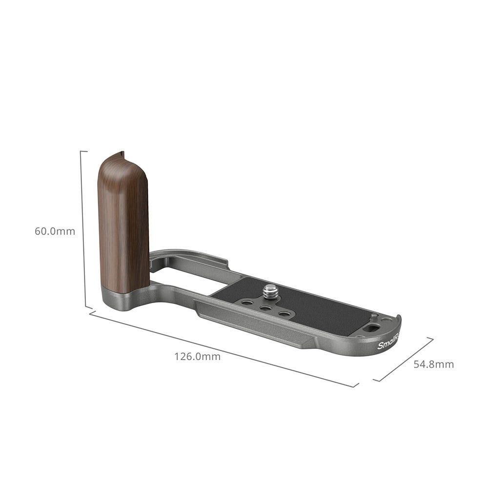 SmallRig L-Shape Mount Plate with Handle for FUJIFILM X-T50 (Wooden/Charcoal Silver) 4736B