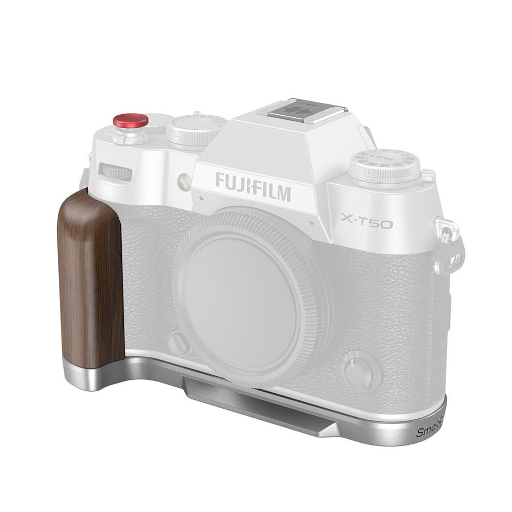 SmallRig L-Shape Mount Plate with Handle for FUJIFILM X-T50 (Wooden/Sliver) 4735C