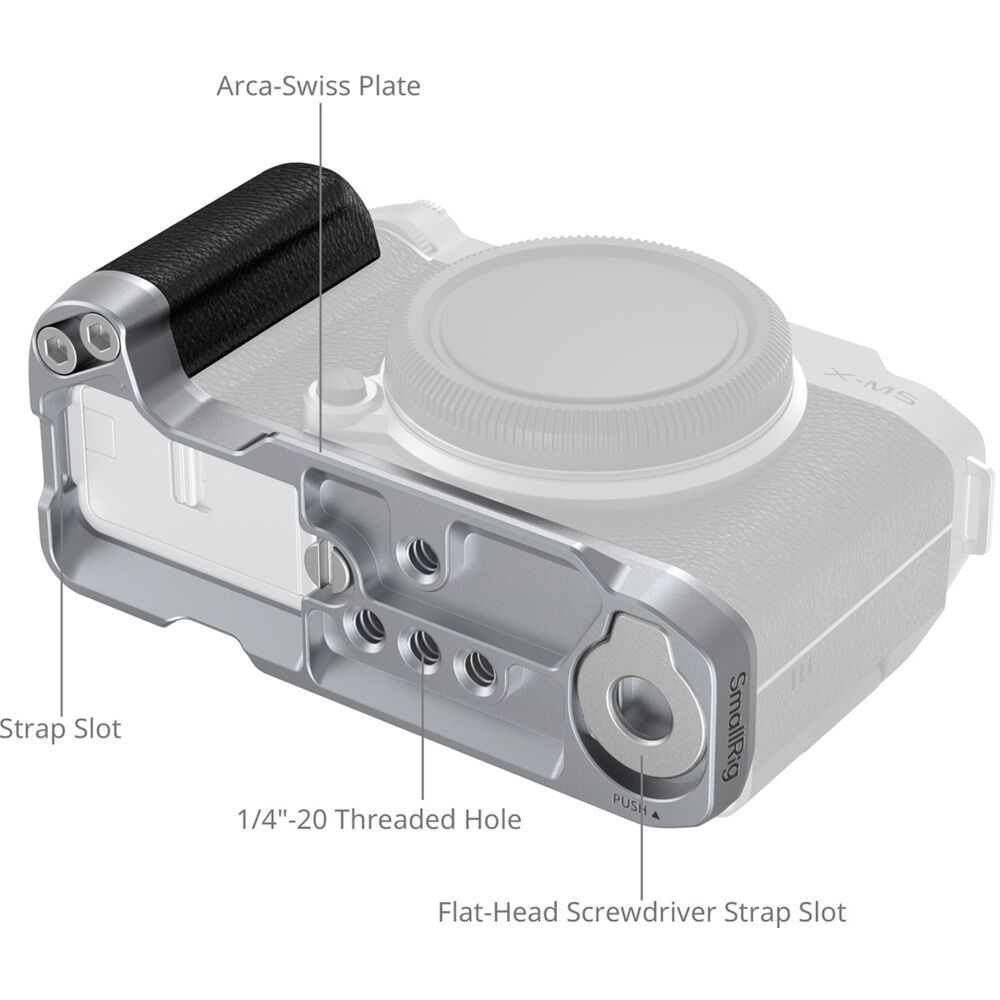 SmallRig L-Shape Mount Plate with Silicone Handle for FUJIFILM X-M5 (Sliver) 4875