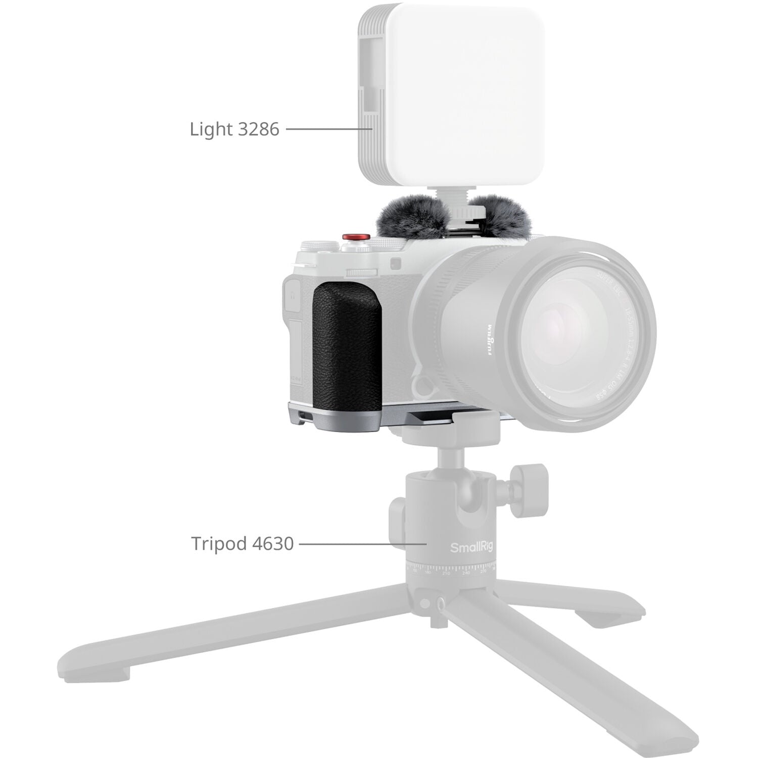 SmallRig L-Shape Mount Plate with Silicone Handle for FUJIFILM X-M5 (Sliver) 4875