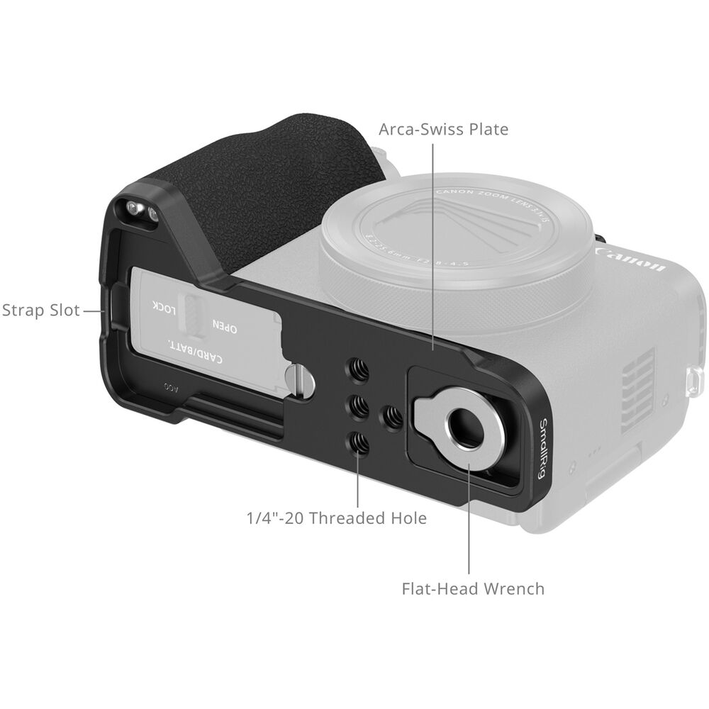 SmallRig L-Shaped Mount Plate with Handle for Canon PowerShot V1 (Black) 5808