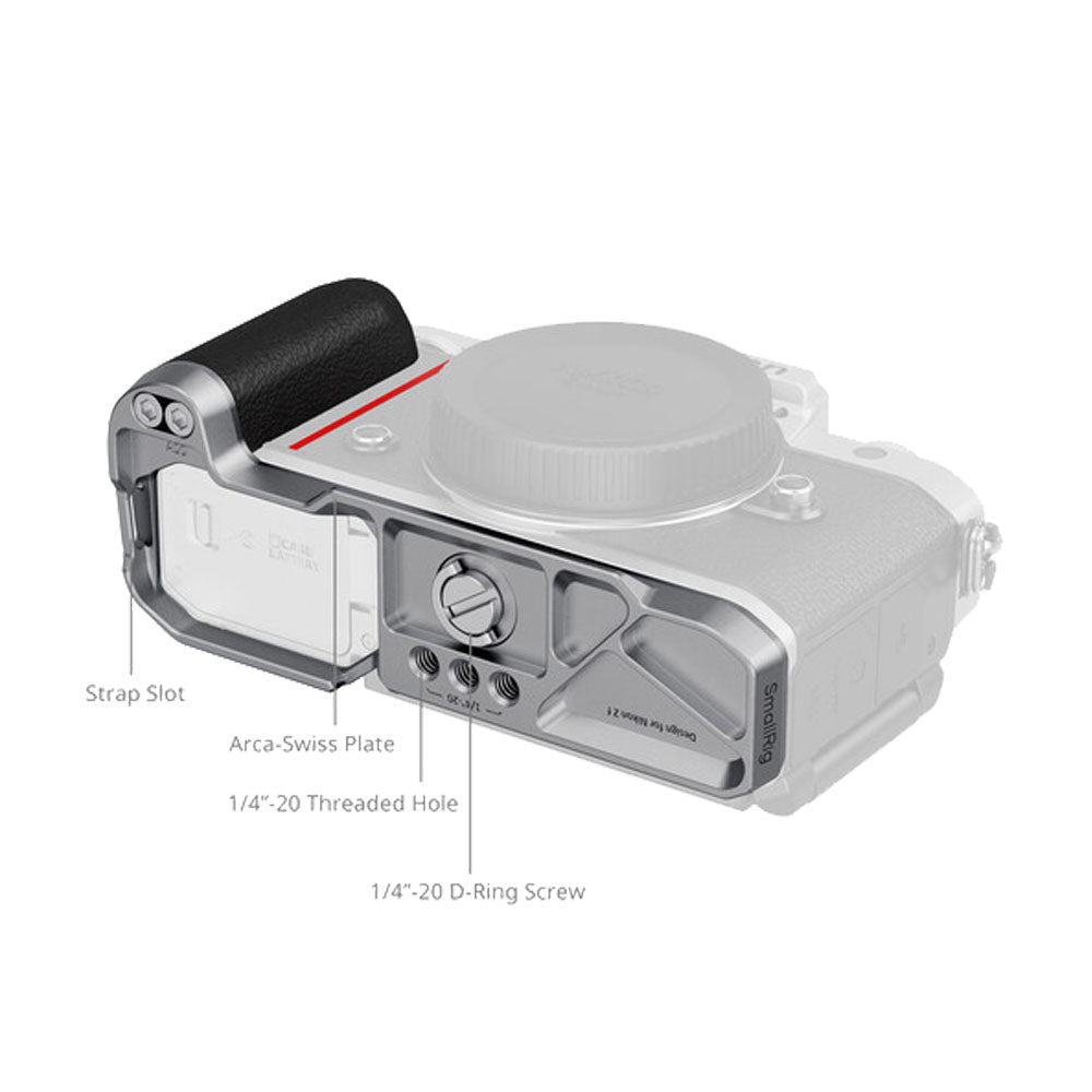 SmallRig L-Shaped Mount Plate with Silicone Handle for Nikon Z f (Silver) 5706