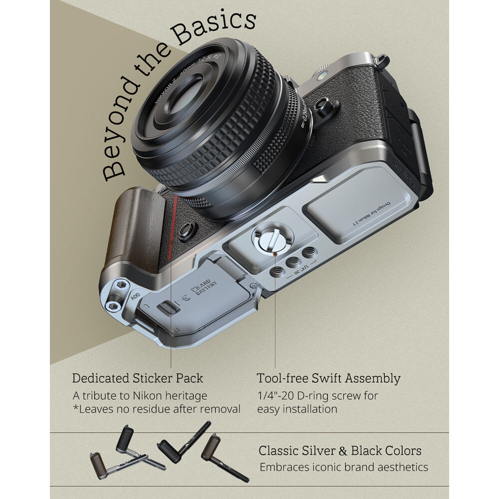 SmallRig L-Shaped Mount Plate with Silicone Handle for Nikon Z f (Silver) 5706