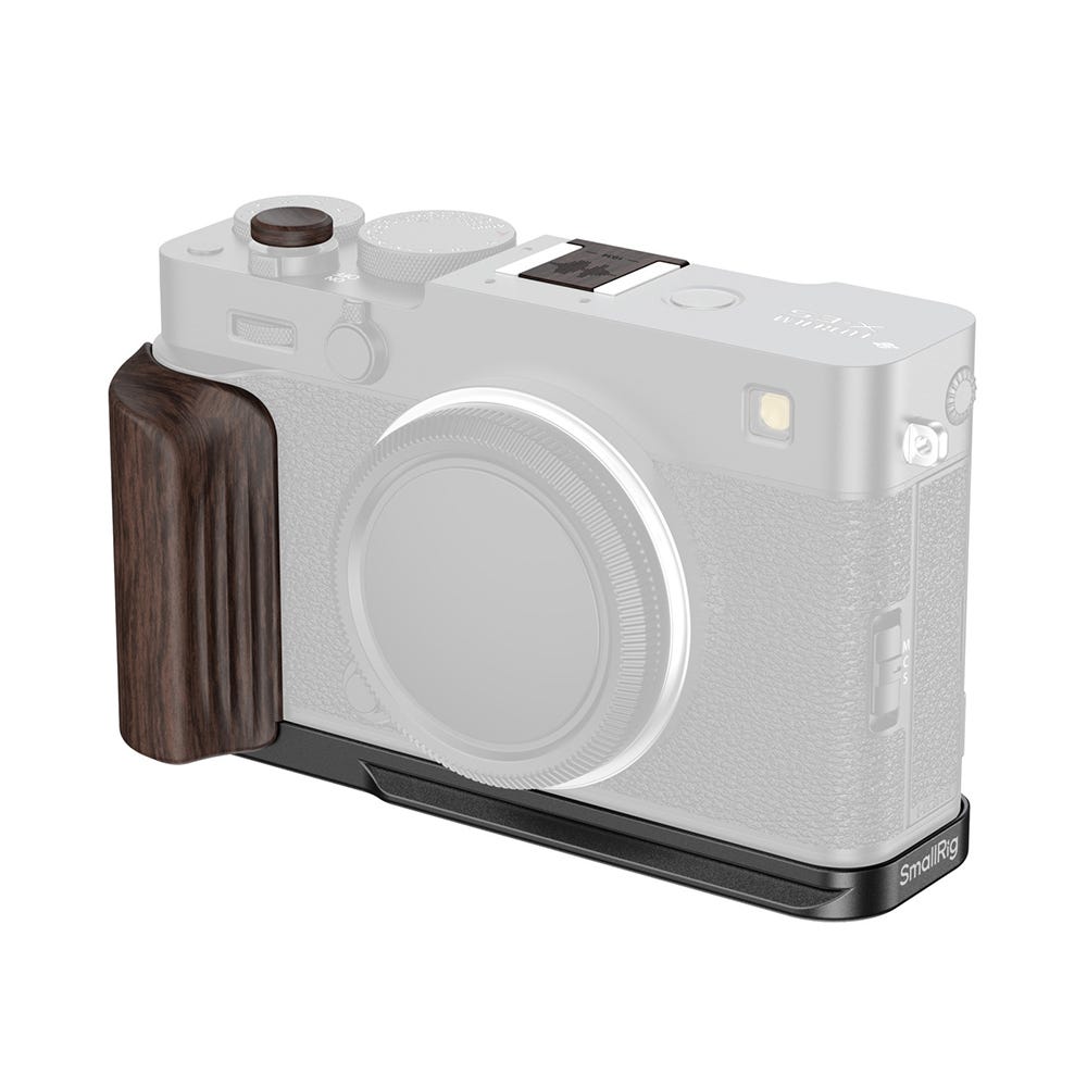 SmallRig L-Shaped Mount Plate with Wooden Handle for FUJIFILM X-E5 (Ebony, Black)