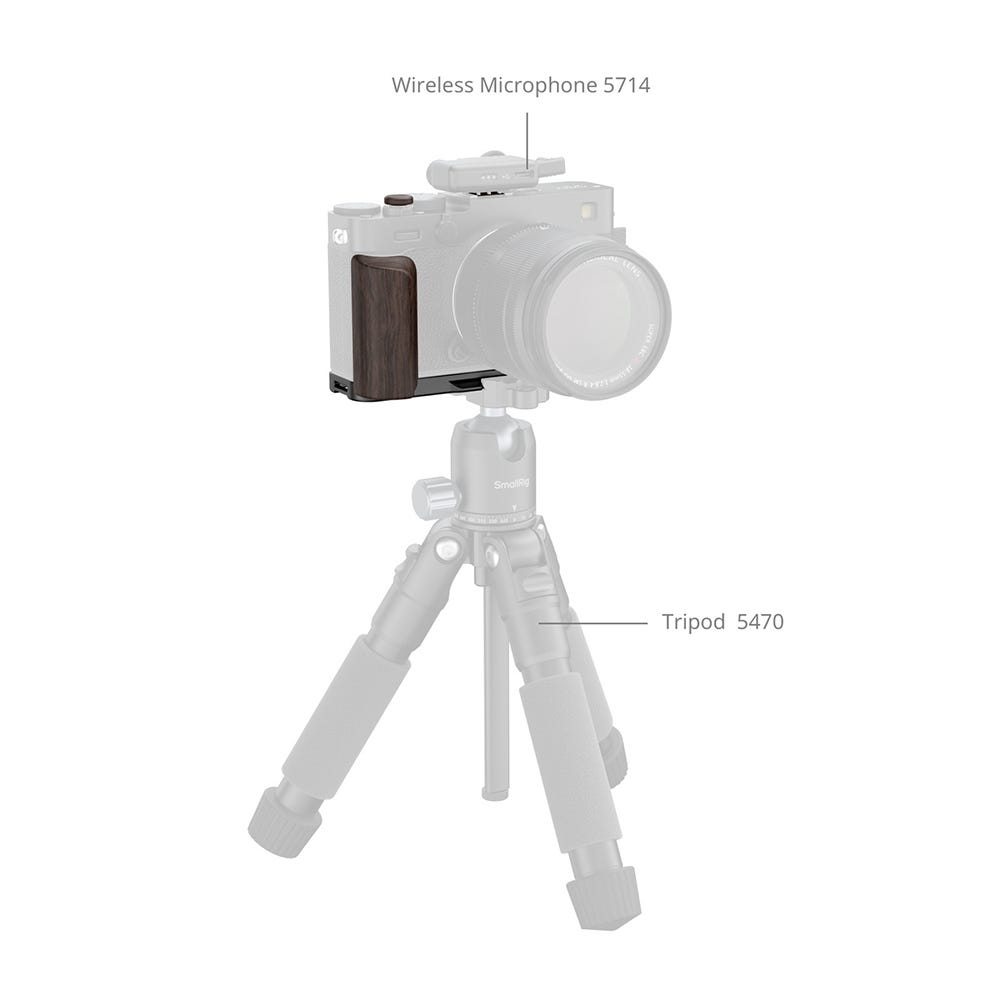 SmallRig L-Shaped Mount Plate with Wooden Handle for FUJIFILM X-E5 (Ebony