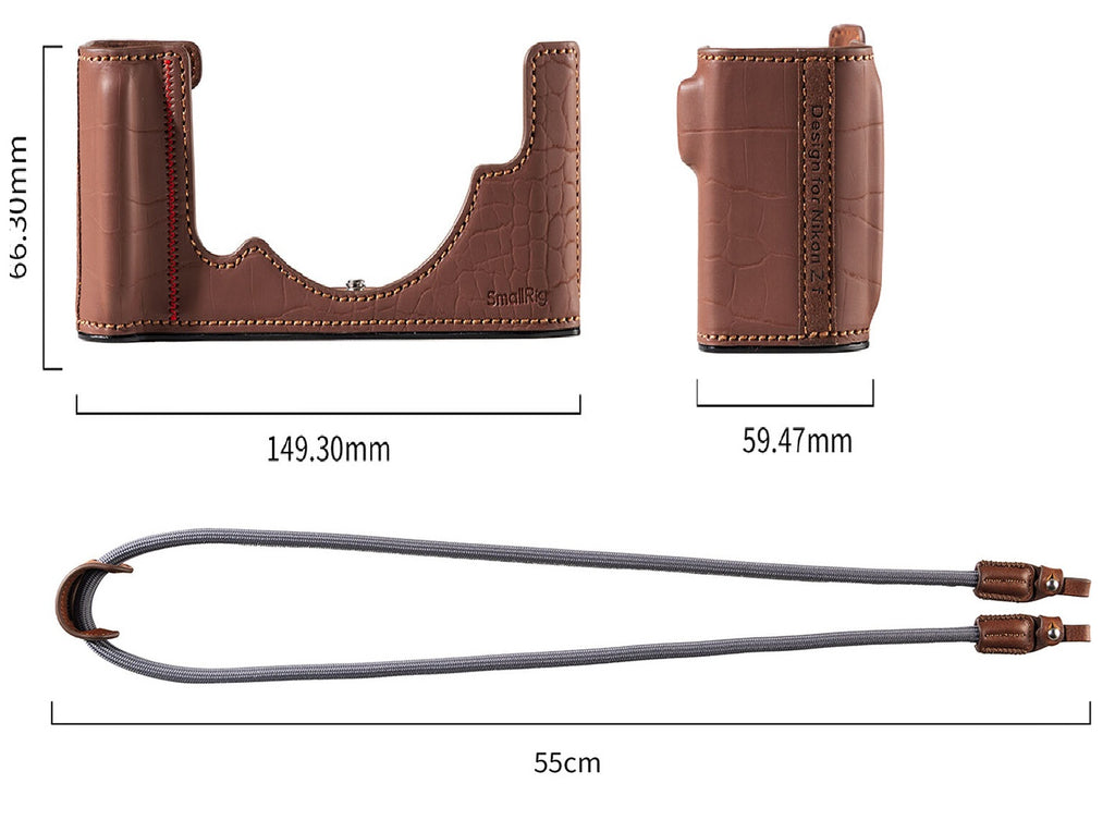  SmallRig Leather Half Case Kit for Nikon Z f (Brown)