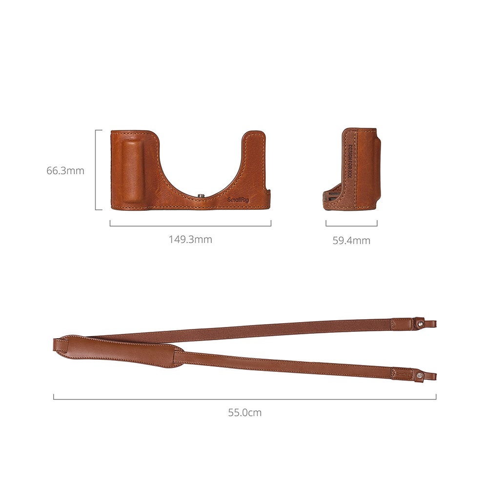 SmallRig Leather Half Case Kit for Panasonic LUMIX L10 Brown 6275