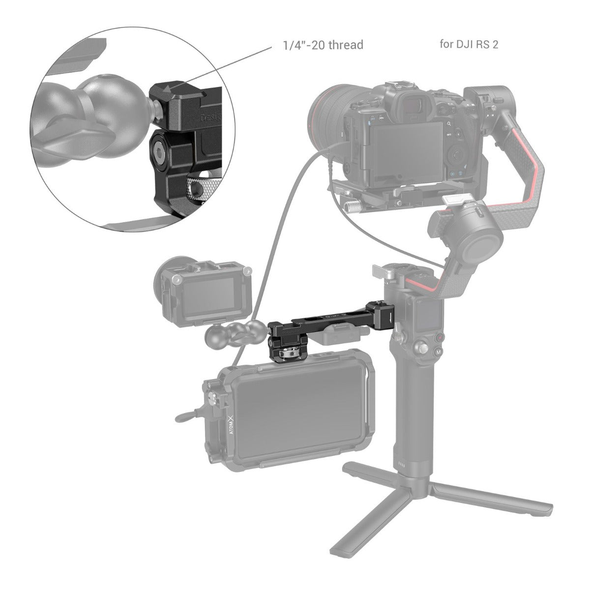 SmallRig Monitor Mount with NATO Clamp for DJI RS 2/RSC 2 3026