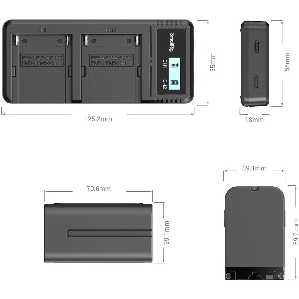 Damaged Box SmallRig NP-F970 Battery and Charger Kit 3823