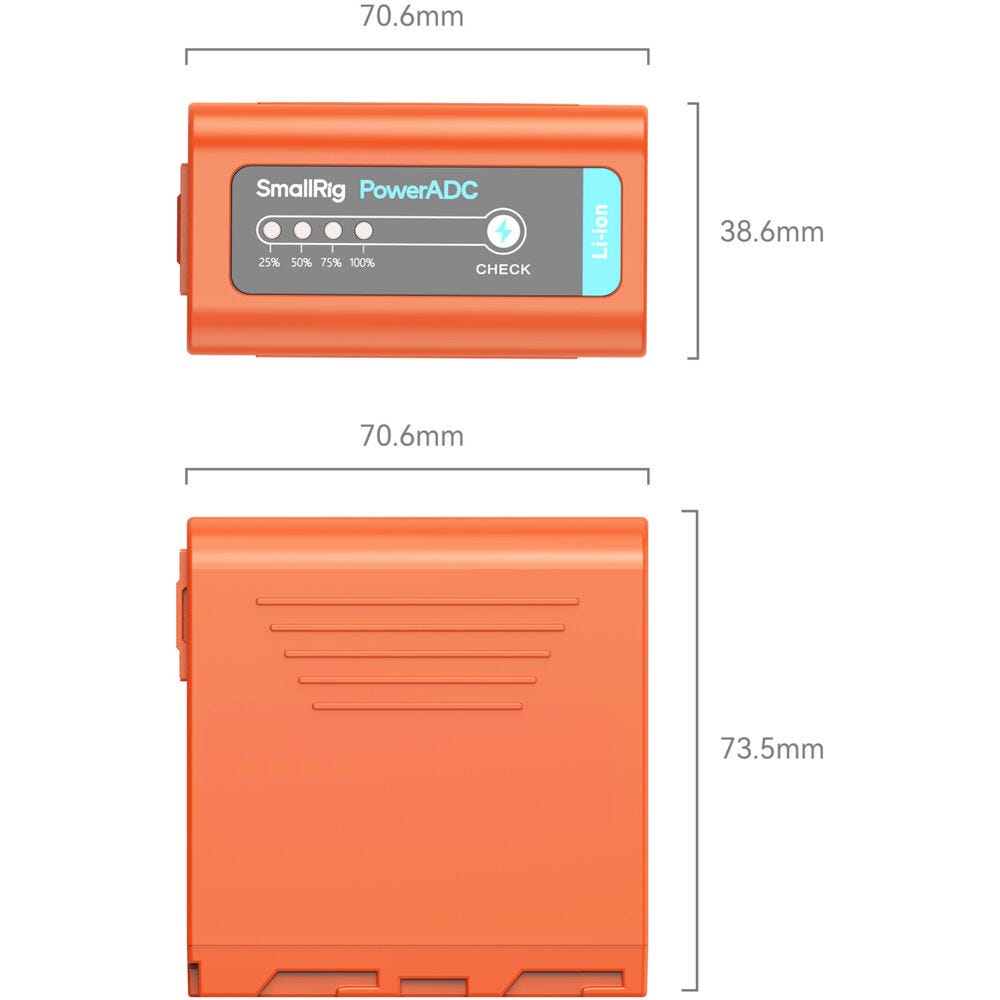 SmallRig NP-F970 USB-C Rechargeable Camera Battery (Orange) 4972
