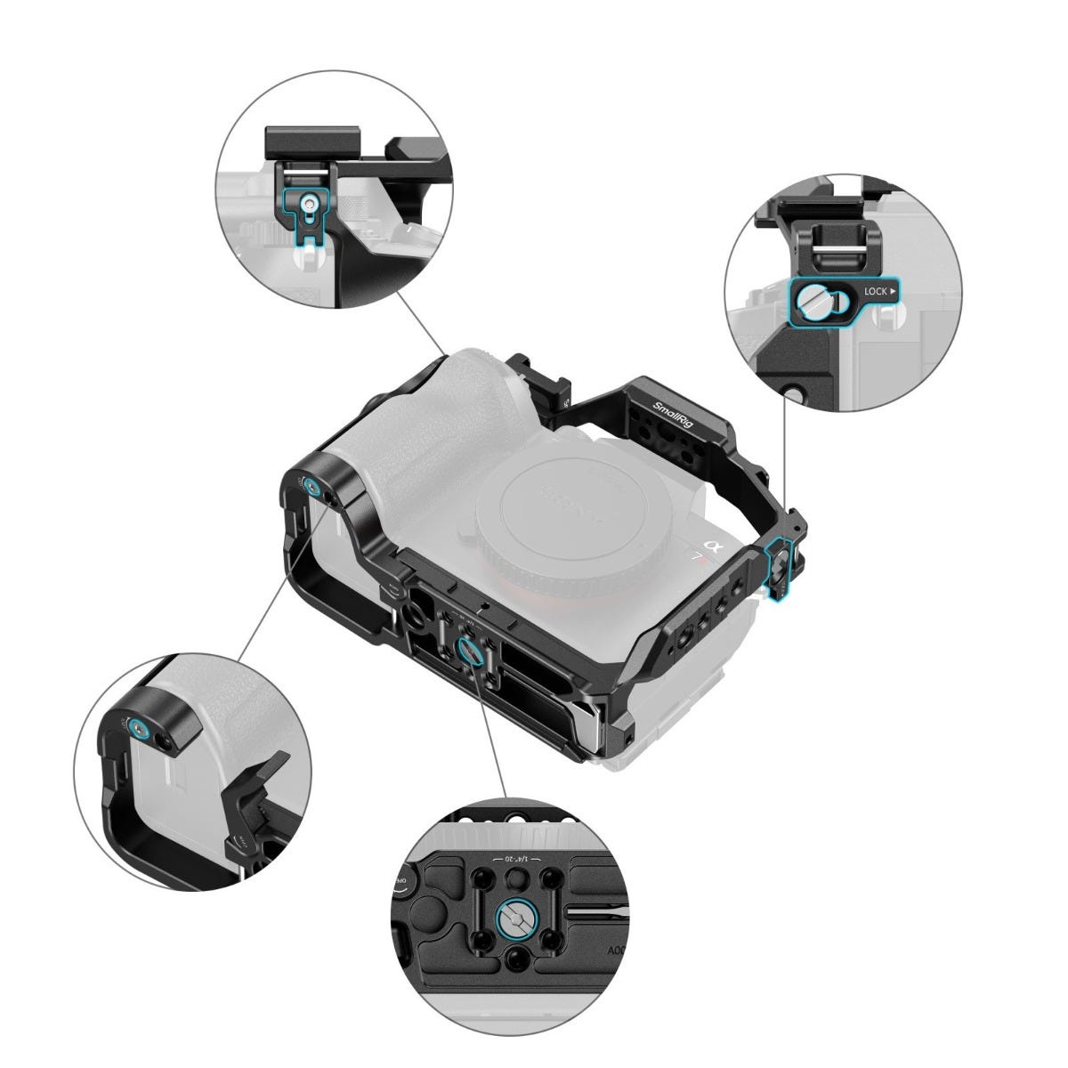SmallRig "HawkLock" Quick Release Cage for Sony Alpha 7R VI 6702