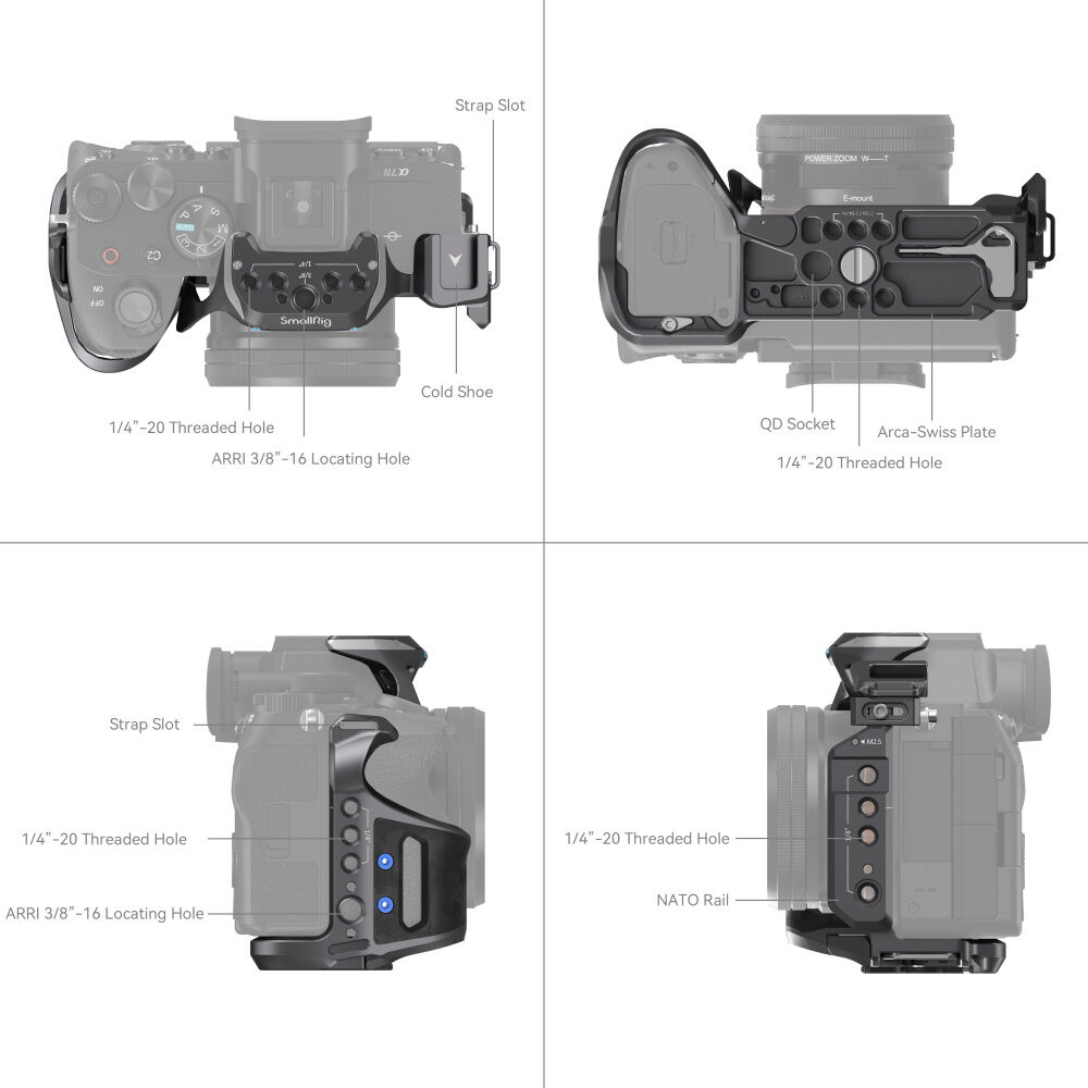 SmallRig Rhinoceros Cage Kit for Sony Alpha 7R V / Alpha 7 IV / Alpha 7S III 4308