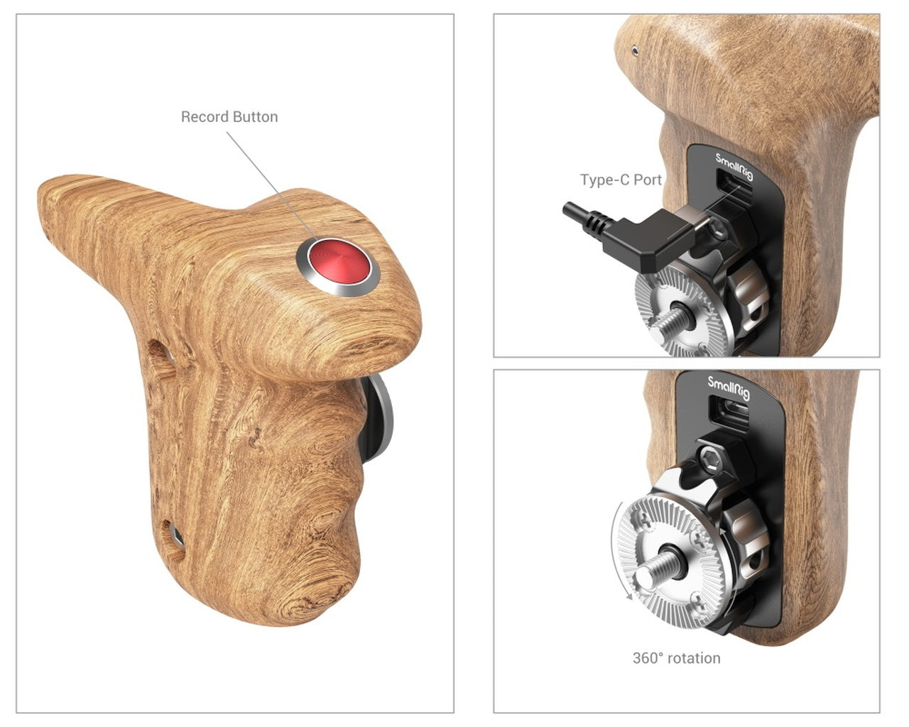 SmallRig Rosette Side Handle with Record Start/Stop Remote Trigger
