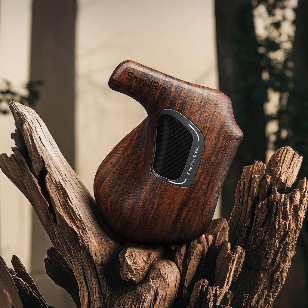 SmallRig Rotating Left-Side Wooden Handle with NATO Clamp 5161