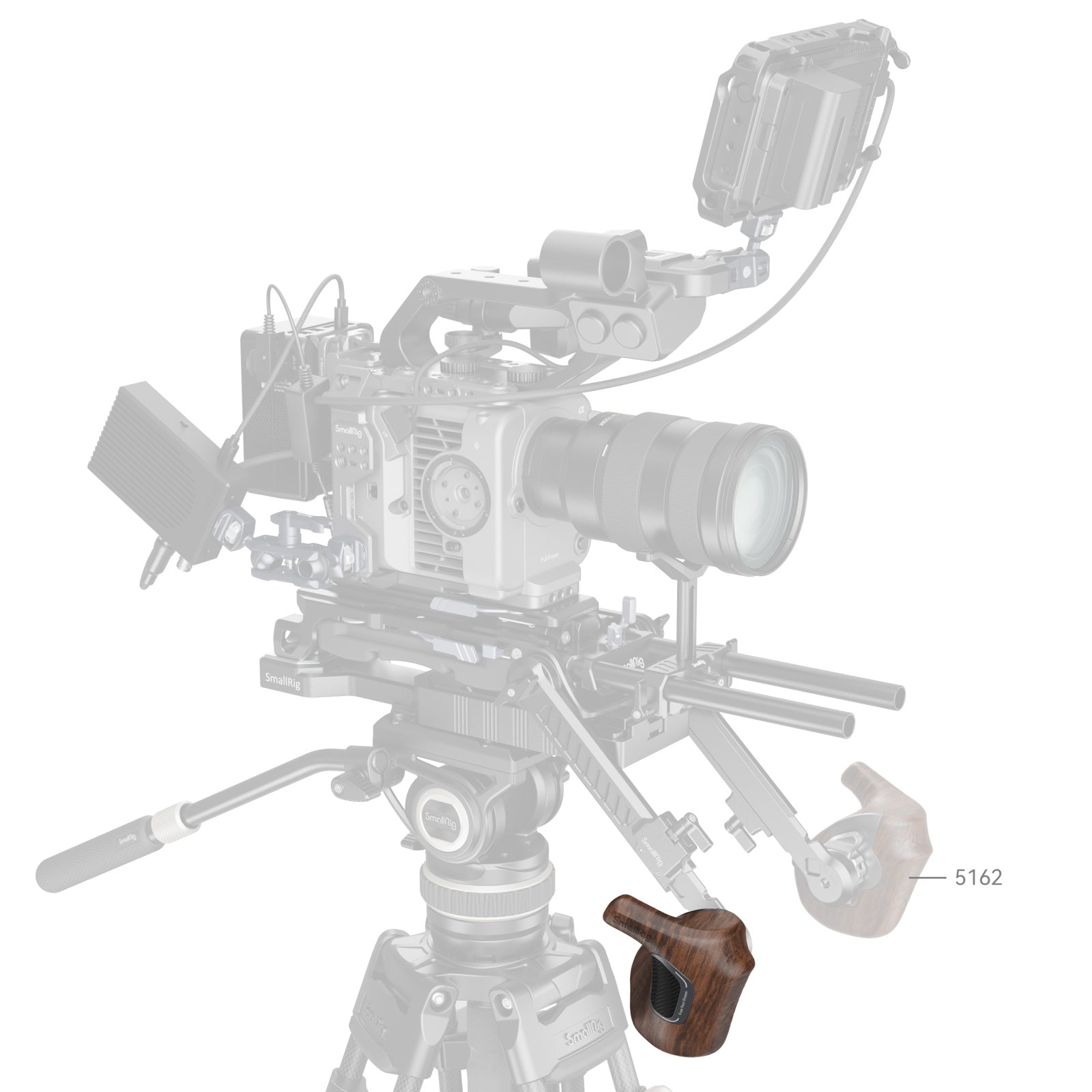 SmallRig Rotating Right-Side Wooden Handle with ARRI Rosette 5193