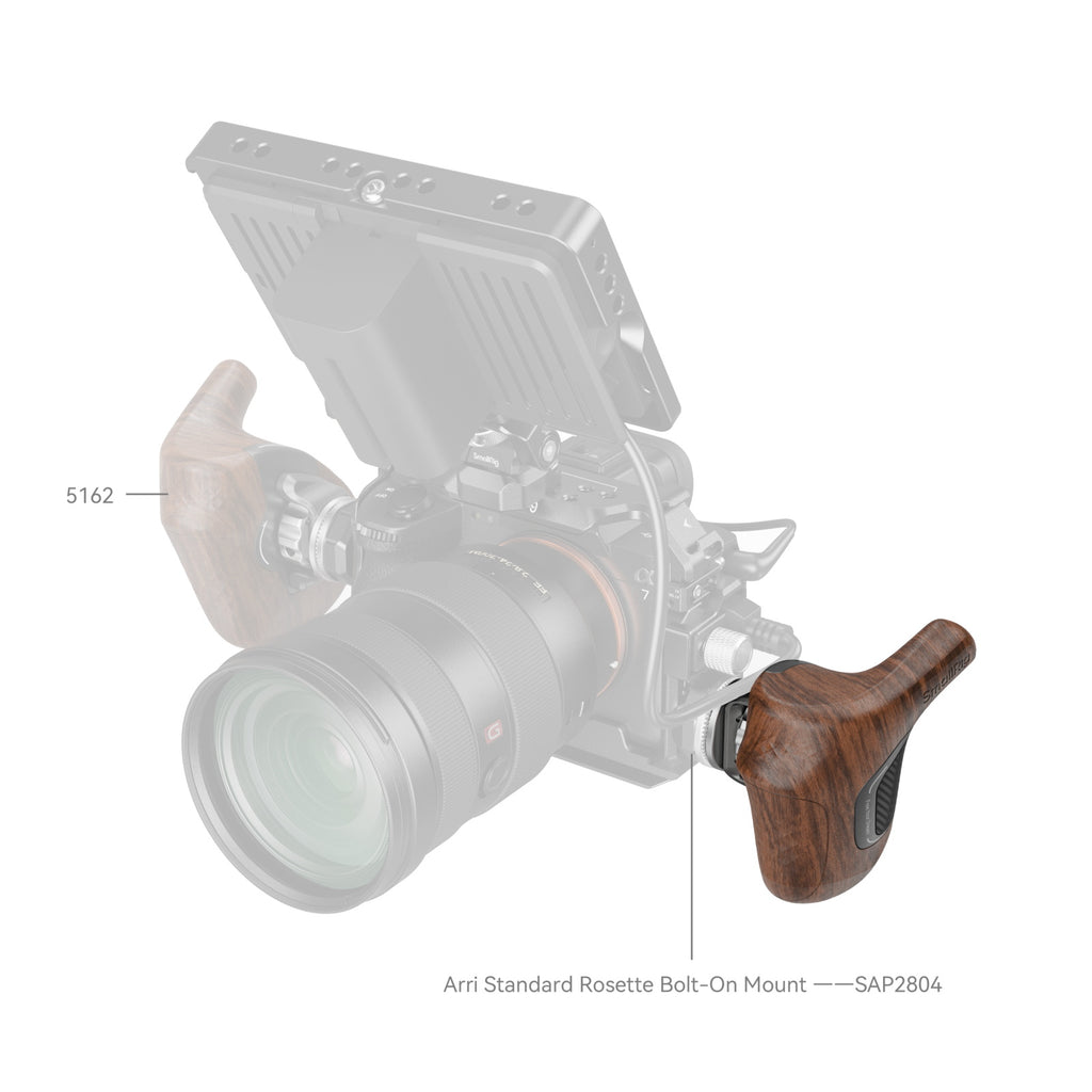 SmallRig Rotating Right-Side Wooden Handle with ARRI Rosette 5193