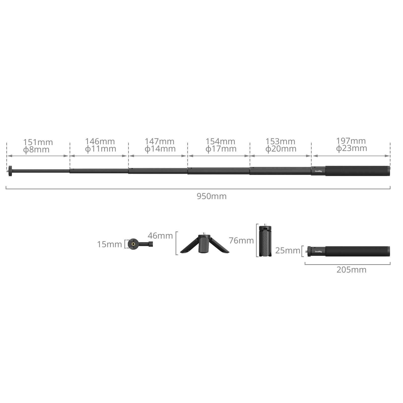SmallRig Selfie Stick Support for Action Cameras 5403