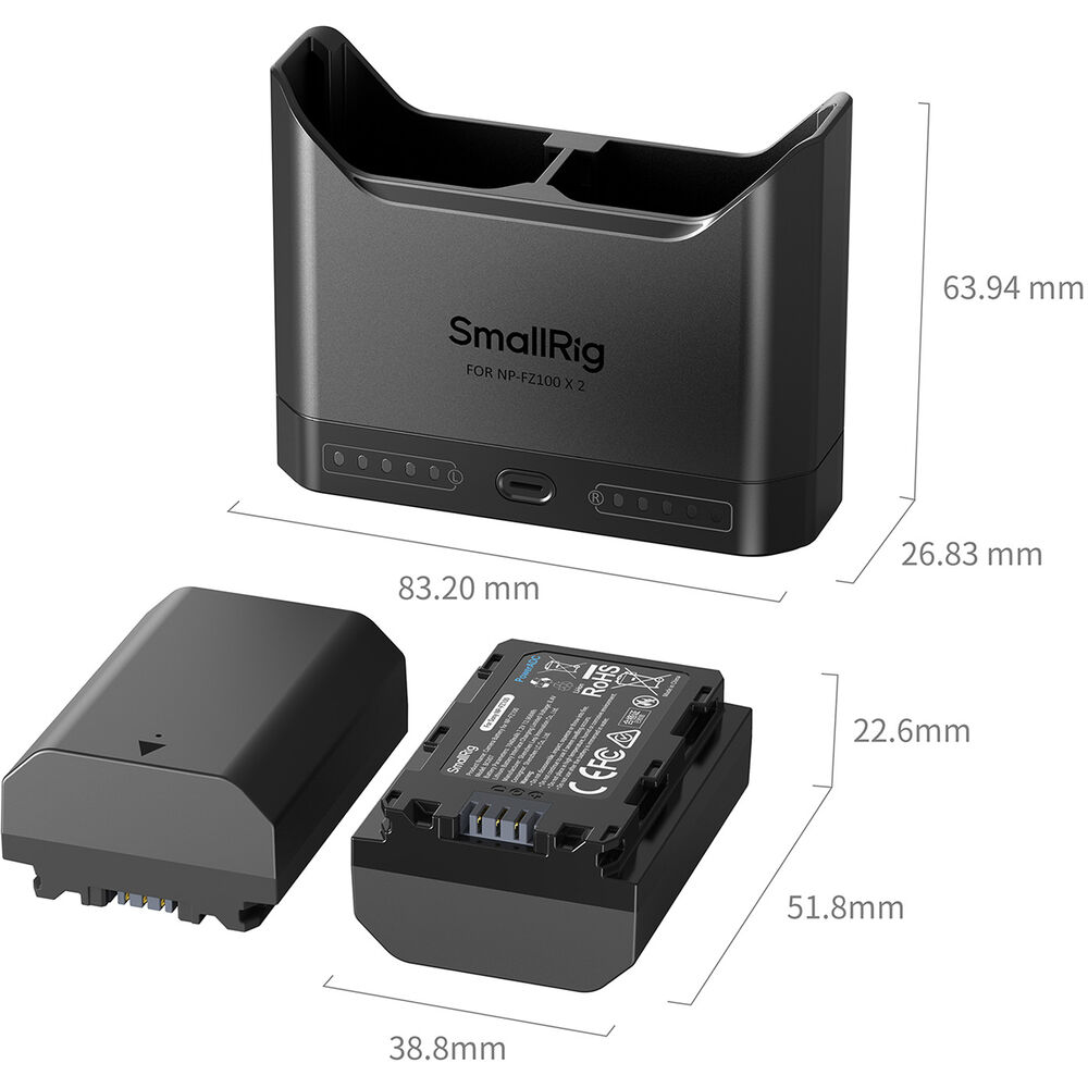 SmallRig Turbo Charging Kit for NP-FZ100 Camera Batteries 5483