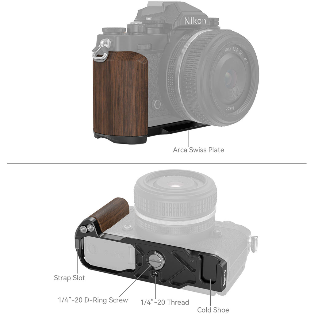 SmallRig Wooden L-Shape Grip for Nikon Z fc (Black) 4802