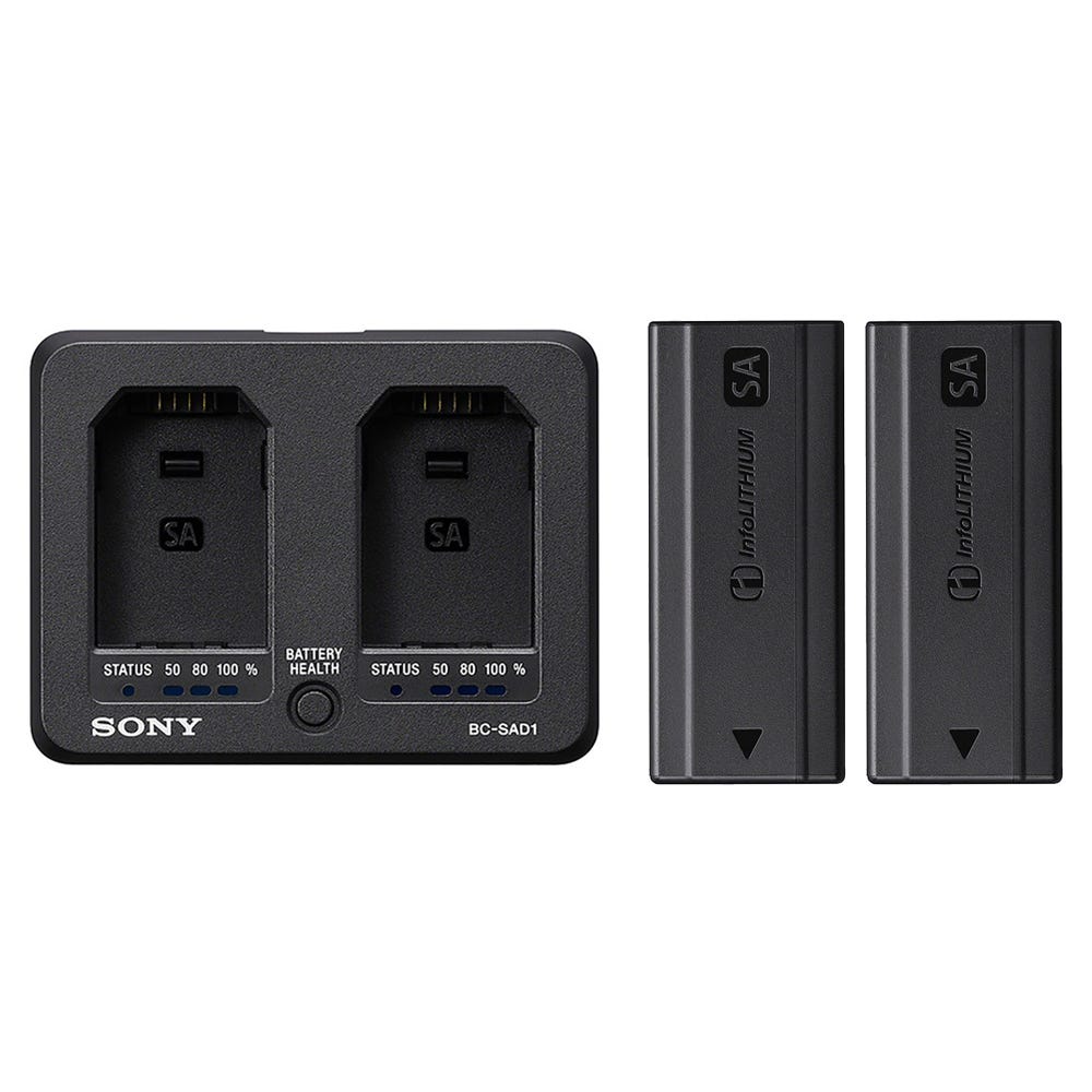 Sony BC-SAD1 Dual Charger with 2x NP-SA100 Batteries Bundle