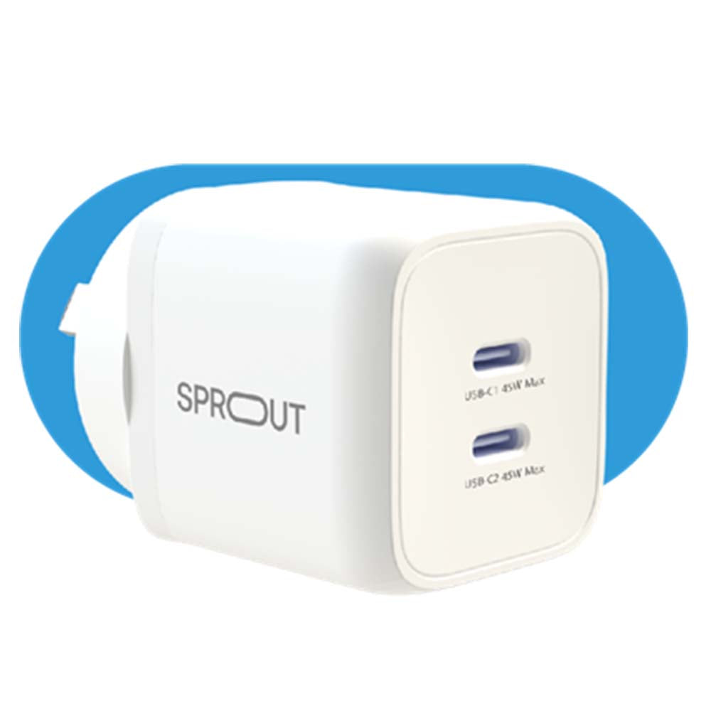 Damaged Box Sprout 45W GaN 2 Port Charger