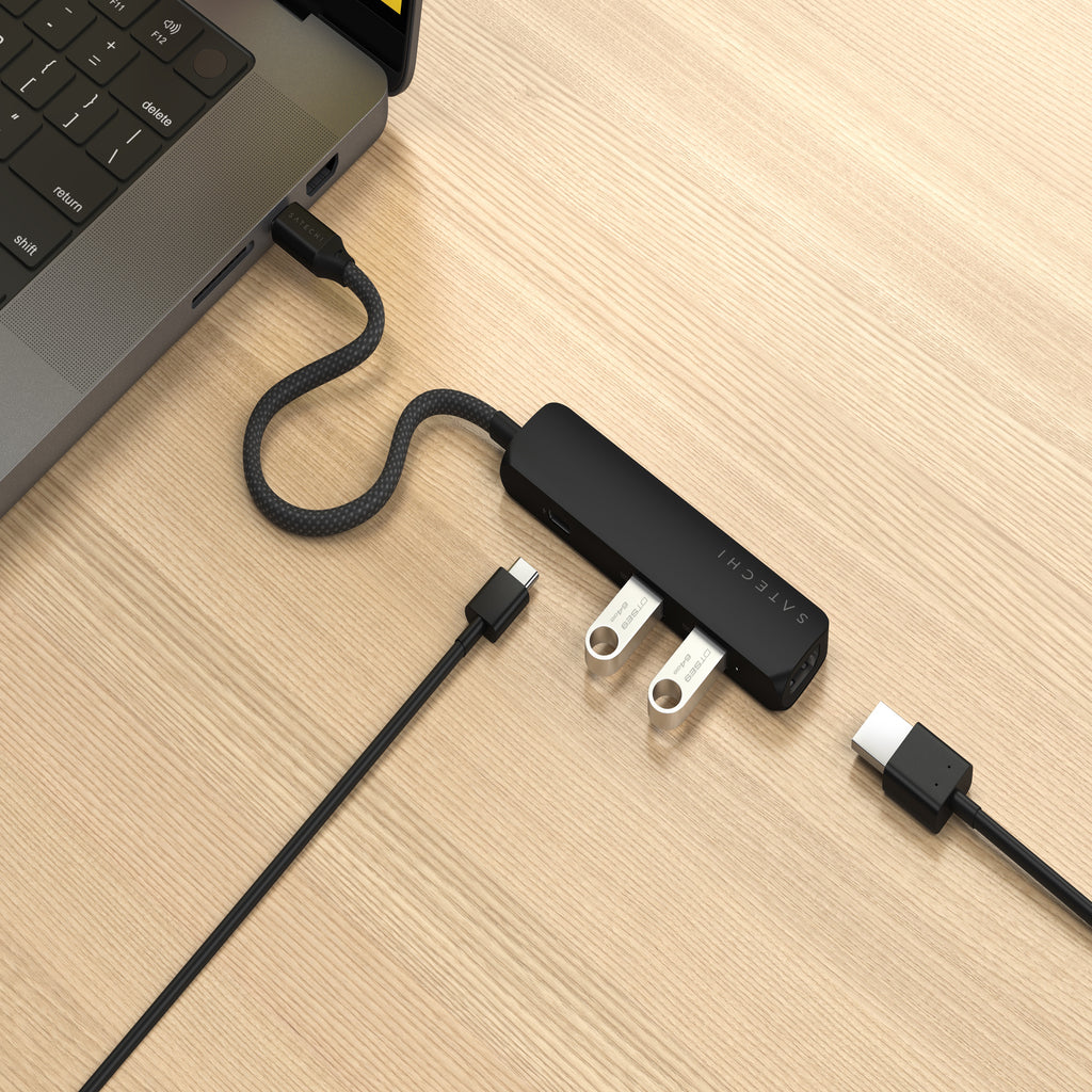 Satechi 4-in-1 USB-C Slim Multiport Adapter (Black)