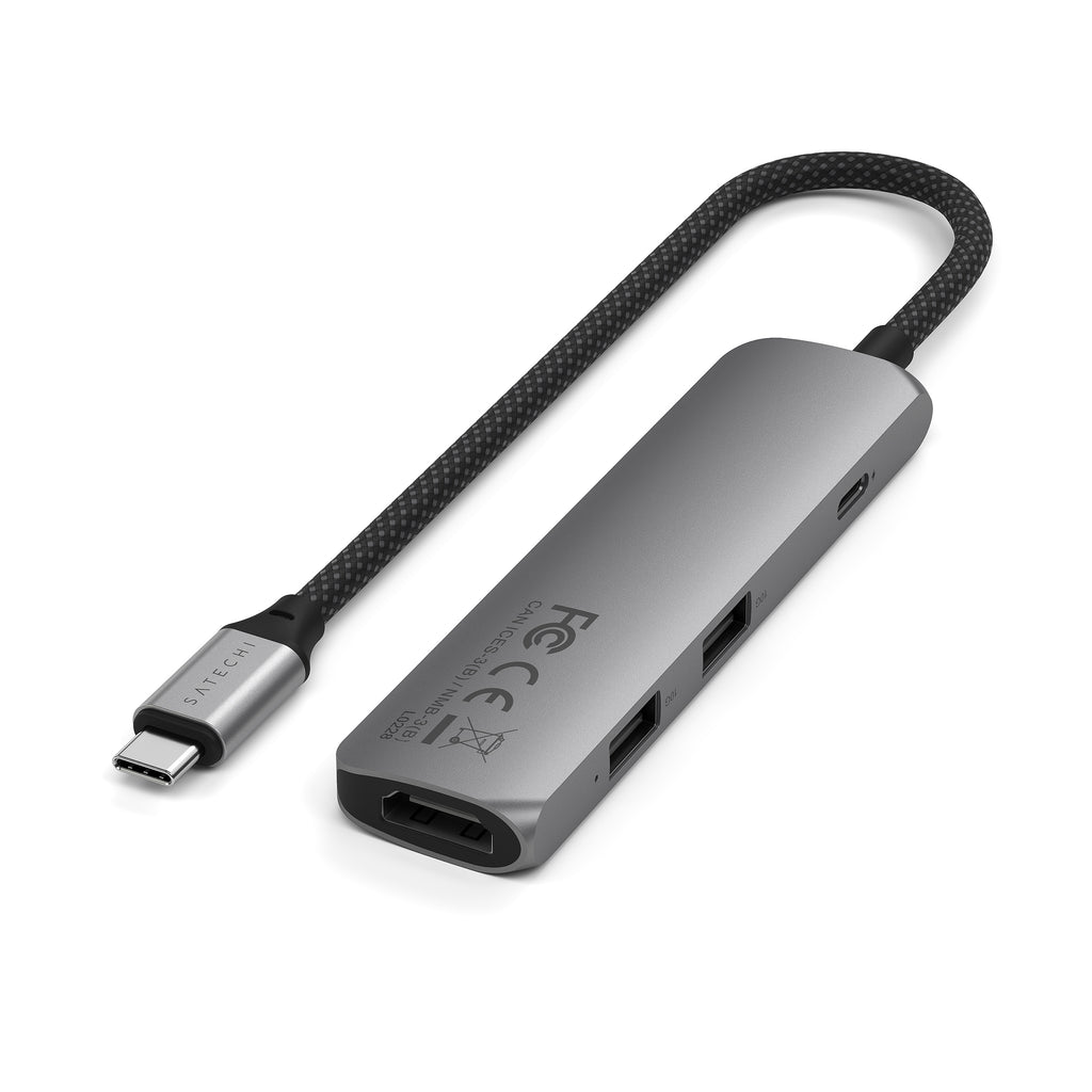 Satechi 4-in-1 USB-C Slim Multiport Adapter (Space Grey)