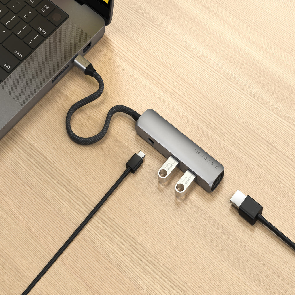 Satechi 4-in-1 USB-C Slim Multiport Adapter (Space Grey)