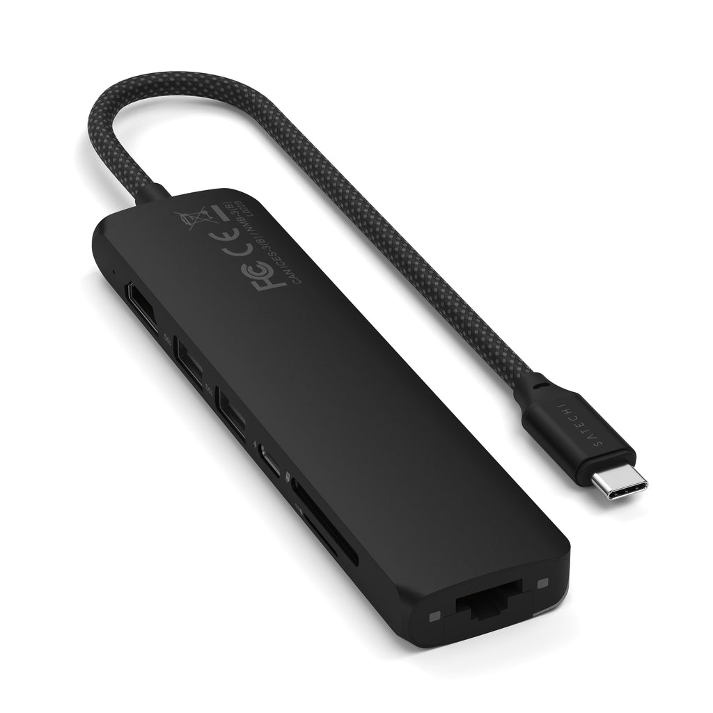 Satechi 7-in-1 USB-C Slim Multiport Adapter (Black) 