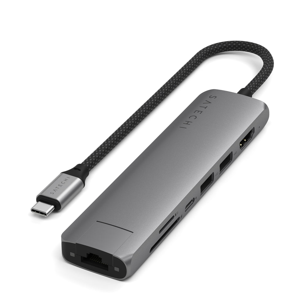 Satechi 7-in-1 USB-C Slim Multiport Adapter (Space Grey)