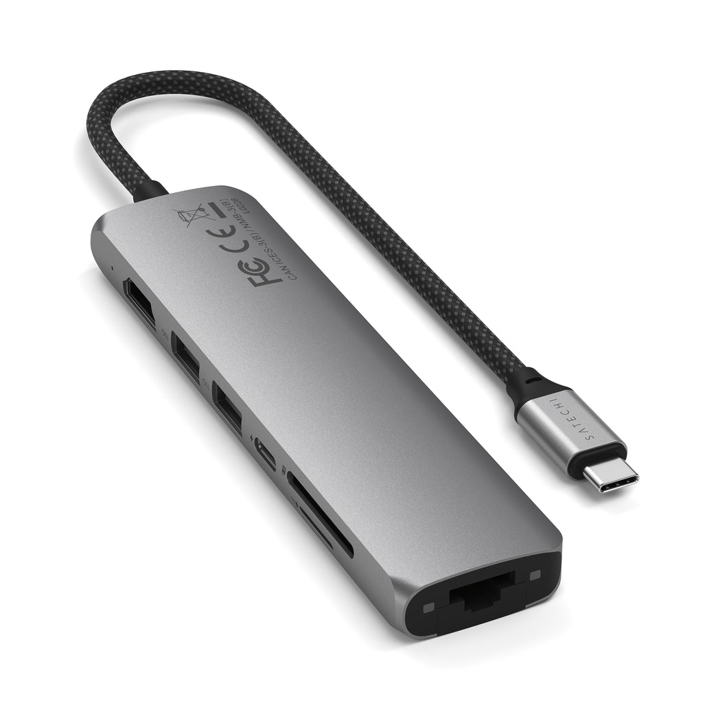 Satechi 7-in-1 USB-C Slim Multiport Adapter (Space Grey)