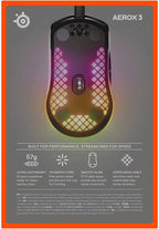 SteelSeries Aerox3 RGB Ultra Lightweight Gaming Mouse