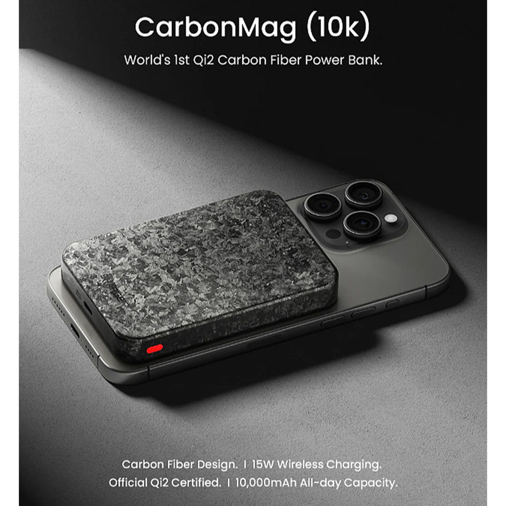 Sharge CarbonMag 10K - Wireless Carbon Fiber Power Bank