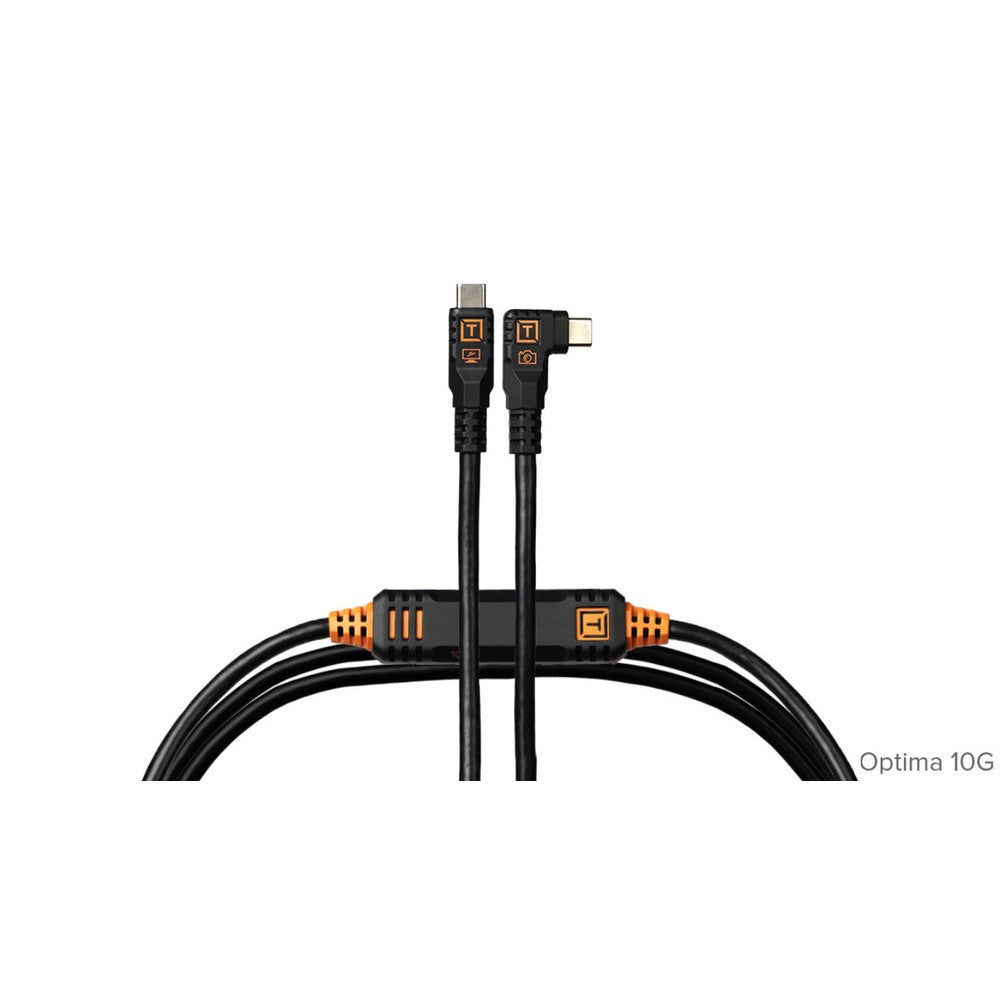 Tether Tools TetherPro 10G USB-C to USB-C Straight to Right - 4.6m - Black