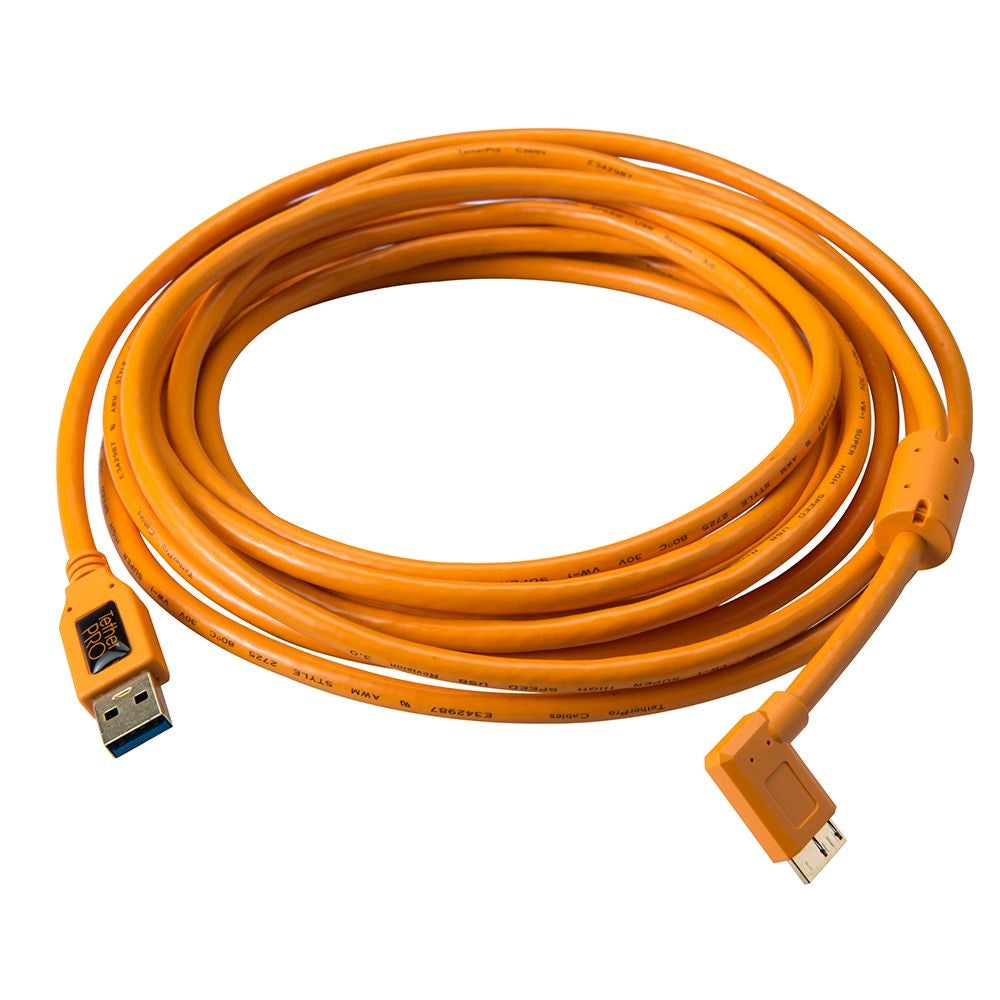 Tether Tools TetherPro USB 3 Micro-B Right Angle Adapter 4.6m Hi-Vis Orange