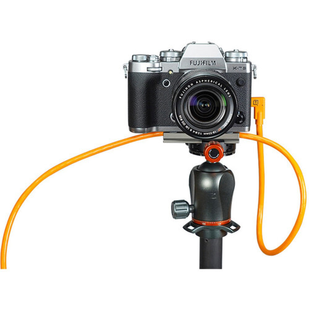 Tetherpro USB-C To USB-C Right Angle 4.6m - Hi Vis Orange Cable