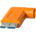 TetherPro USB-C to USB 3.0 Micro-B Right Cable - Orange
