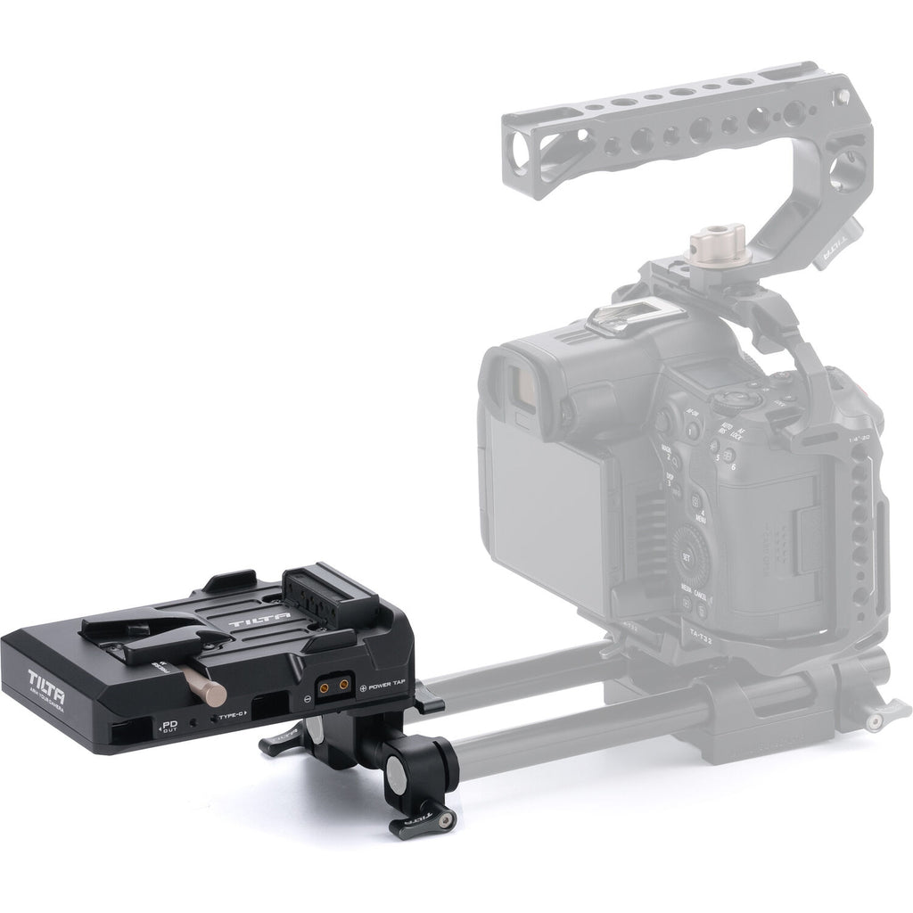 Tilta 15mm Rail to V-Mount Power Adapter - Black